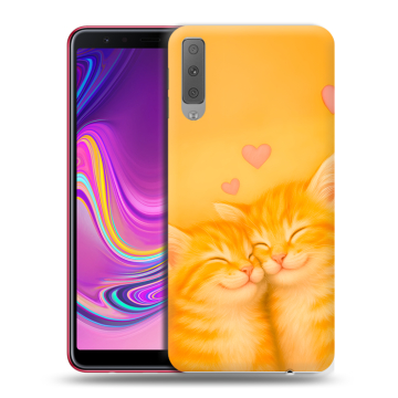 Силиконовый противоударный чехол на Samsung Galaxy A7 (2018) с принтом Милые котята Силиконовый противоударный чехол на Samsung Galaxy A7 (2018) с принтом Милые котята