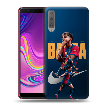 Силиконовый противоударный чехол на Samsung Galaxy A7 (2018) с принтом Барселона Barca Yamal Силиконовый противоударный чехол на Samsung Galaxy A7 (2018) с принтом Барселона Barca Yamal