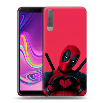 Силиконовый противоударный чехол на Samsung Galaxy A7 (2018) с принтом Дедпул Deadpool Силиконовый противоударный чехол на Samsung Galaxy A7 (2018) с принтом Дедпул Deadpool