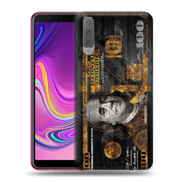 Силиконовый противоударный чехол на Samsung Galaxy A7 (2018) с принтом Доллар деньги Силиконовый противоударный чехол на Samsung Galaxy A7 (2018) с принтом Доллар деньги