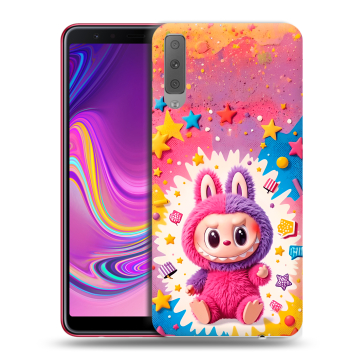 Силиконовый противоударный чехол на Samsung Galaxy A7 (2018) с принтом Labubu Лабубу Силиконовый противоударный чехол на Samsung Galaxy A7 (2018) с принтом Labubu Лабубу