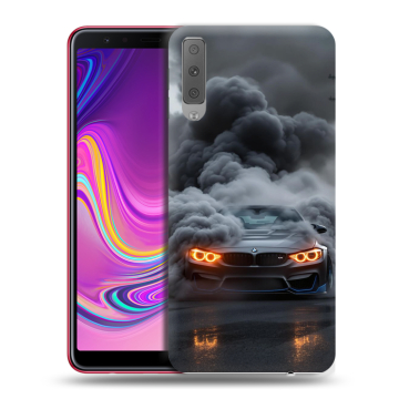 Силиконовый противоударный чехол на Samsung Galaxy A7 (2018) с принтом BMW БМВ Силиконовый противоударный чехол на Samsung Galaxy A7 (2018) с принтом BMW БМВ