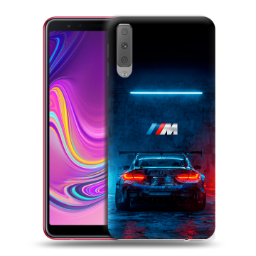 Силиконовый противоударный чехол на Samsung Galaxy A7 (2018) с принтом BMW БМВ Силиконовый противоударный чехол на Samsung Galaxy A7 (2018) с принтом BMW БМВ
