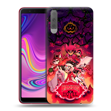 Силиконовый противоударный чехол на Samsung Galaxy A7 (2018) с принтом Hazbin Hotel Отель Хазбин Силиконовый противоударный чехол на Samsung Galaxy A7 (2018) с принтом Hazbin Hotel Отель Хазбин