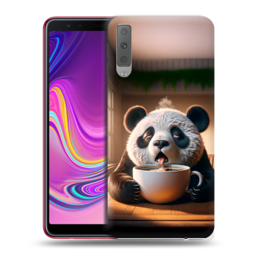 Силиконовый противоударный чехол на Samsung Galaxy A7 (2018) с принтом смешная панда Силиконовый противоударный чехол на Samsung Galaxy A7 (2018) с принтом смешная панда