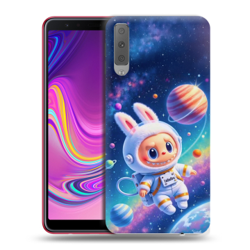 Силиконовый противоударный чехол на Samsung Galaxy A7 (2018) с принтом Labubu Лабубу Силиконовый противоударный чехол на Samsung Galaxy A7 (2018) с принтом Labubu Лабубу