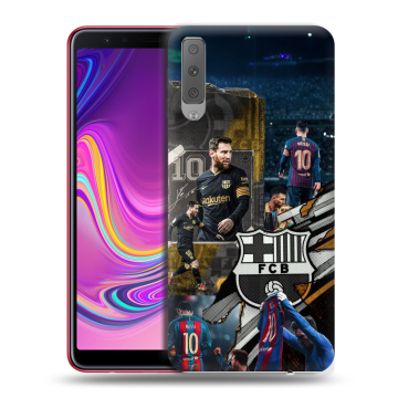 Силиконовый противоударный чехол на Samsung Galaxy A7 (2018) с принтом Messi Barcelona Силиконовый противоударный чехол на Samsung Galaxy A7 (2018) с принтом Messi Barcelona