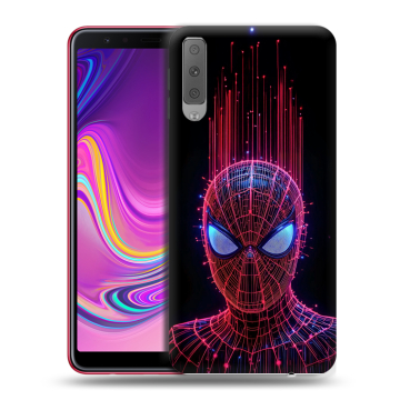 Силиконовый противоударный чехол на Samsung Galaxy A7 (2018) с принтом Spiderman Человек паук Силиконовый противоударный чехол на Samsung Galaxy A7 (2018) с принтом Spiderman Человек паук
