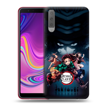 Силиконовый противоударный чехол на Samsung Galaxy A7 (2018) с принтом Demon Slayer Клинок рассекающий демонов Силиконовый противоударный чехол на Samsung Galaxy A7 (2018) с принтом Demon Slayer Клинок рассекающий демонов
