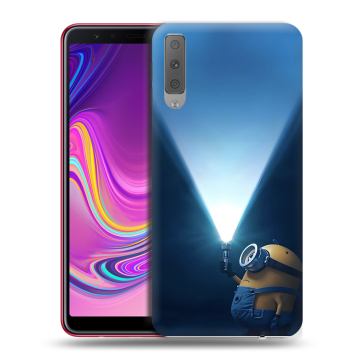 Силиконовый противоударный чехол на Samsung Galaxy A7 (2018) с принтом Миньоны Силиконовый противоударный чехол на Samsung Galaxy A7 (2018) с принтом Миньоны