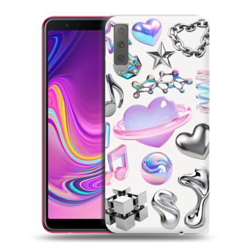 Силиконовый противоударный чехол на Samsung Galaxy A7 (2018) с принтом Y2K Силиконовый противоударный чехол на Samsung Galaxy A7 (2018) с принтом Y2K