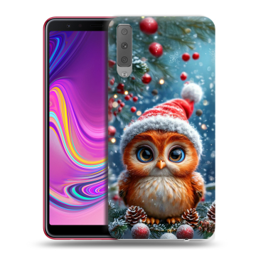 Силиконовый противоударный чехол на Samsung Galaxy A7 (2018) с принтом Новый год Силиконовый противоударный чехол на Samsung Galaxy A7 (2018) с принтом Новый год
