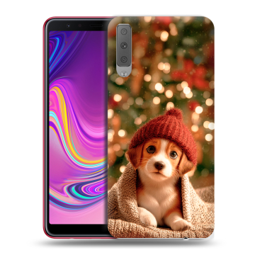 Силиконовый противоударный чехол на Samsung Galaxy A7 (2018) с принтом Новый год Силиконовый противоударный чехол на Samsung Galaxy A7 (2018) с принтом Новый год