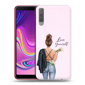 Силиконовый противоударный чехол на Samsung Galaxy A7 (2018) с принтом женский Силиконовый противоударный чехол на Samsung Galaxy A7 (2018) с принтом женский