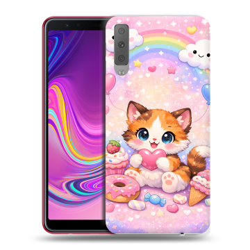 Силиконовый противоударный чехол на Samsung Galaxy A7 (2018) с принтом для девочек Силиконовый противоударный чехол на Samsung Galaxy A7 (2018) с принтом для девочек