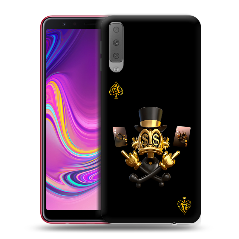 Силиконовый противоударный чехол на Samsung Galaxy A7 (2018) с принтом Золотой скрудж макдак Силиконовый противоударный чехол на Samsung Galaxy A7 (2018) с принтом Золотой скрудж макдак