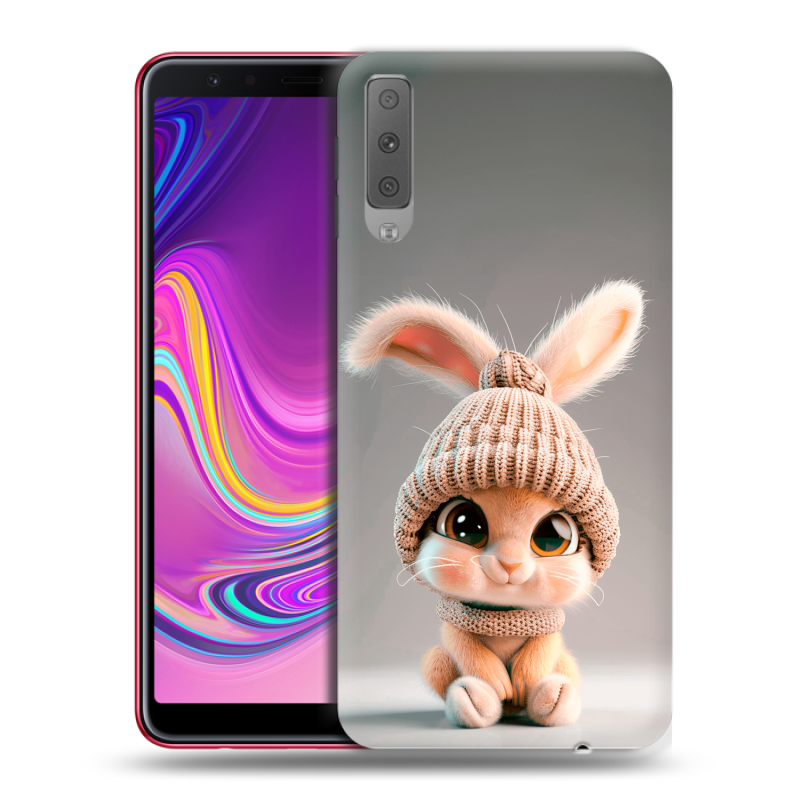 Силиконовый противоударный чехол на Samsung Galaxy A7 (2018) с принтом Кролик Силиконовый противоударный чехол на Samsung Galaxy A7 (2018) с принтом Кролик
