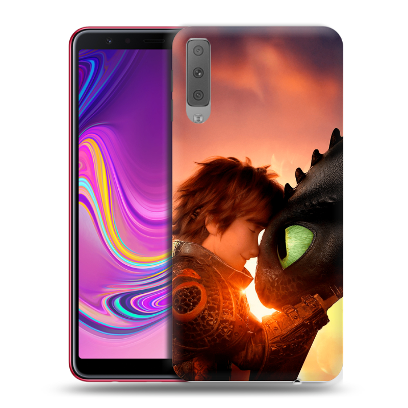 Силиконовый противоударный чехол на Samsung Galaxy A7 (2018) с принтом Как приручить дракона Силиконовый противоударный чехол на Samsung Galaxy A7 (2018) с принтом Как приручить дракона