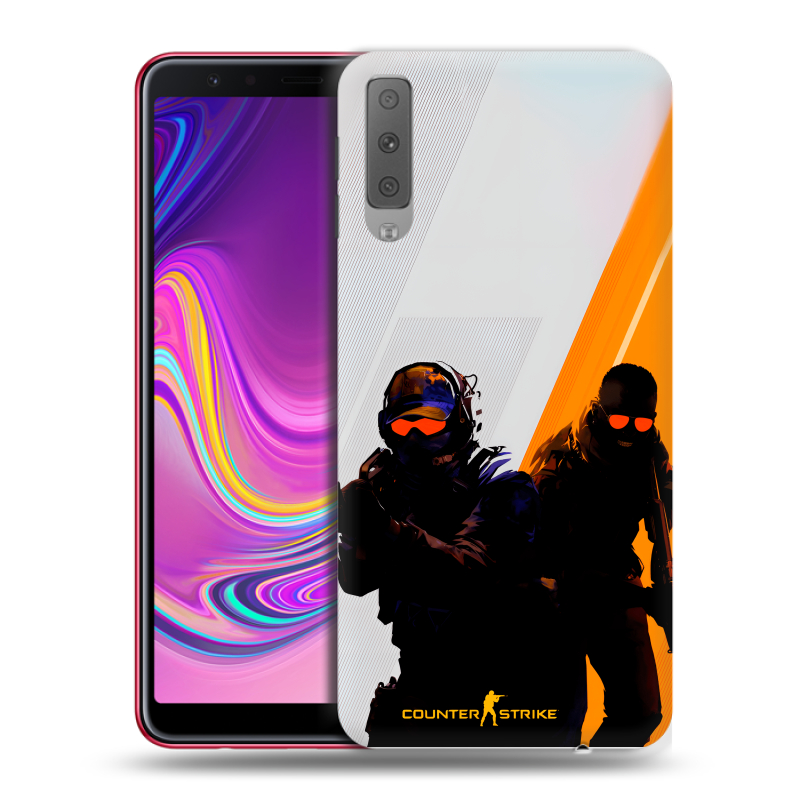 Силиконовый противоударный чехол на Samsung Galaxy A7 (2018) с принтом Контер страйк Counter strike Силиконовый противоударный чехол на Samsung Galaxy A7 (2018) с принтом Контер страйк Counter strike