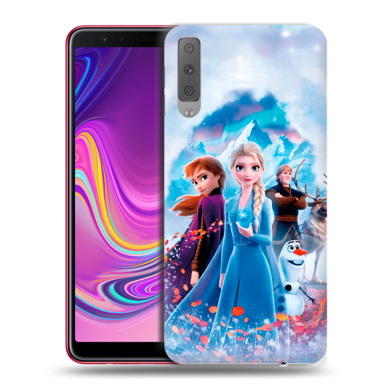 Силиконовый противоударный чехол на Samsung Galaxy A7 (2018) с принтом Холодное сердце Frozen Силиконовый противоударный чехол на Samsung Galaxy A7 (2018) с принтом Холодное сердце Frozen
