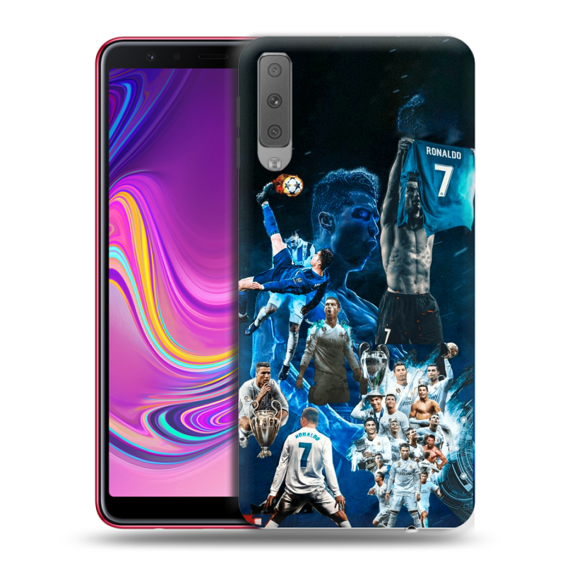 Силиконовый противоударный чехол на Samsung Galaxy A7 (2018) с принтом Реал Роналдо Силиконовый противоударный чехол на Samsung Galaxy A7 (2018) с принтом Реал Роналдо