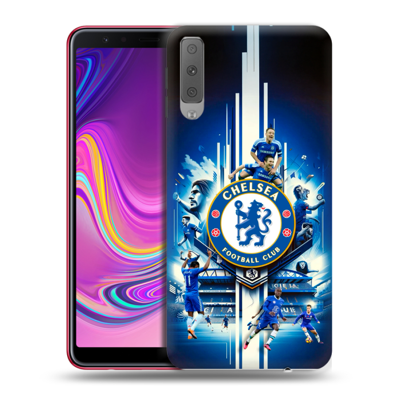 Силиконовый противоударный чехол на Samsung Galaxy A7 (2018) с принтом Chelsea Челси Силиконовый противоударный чехол на Samsung Galaxy A7 (2018) с принтом Chelsea Челси