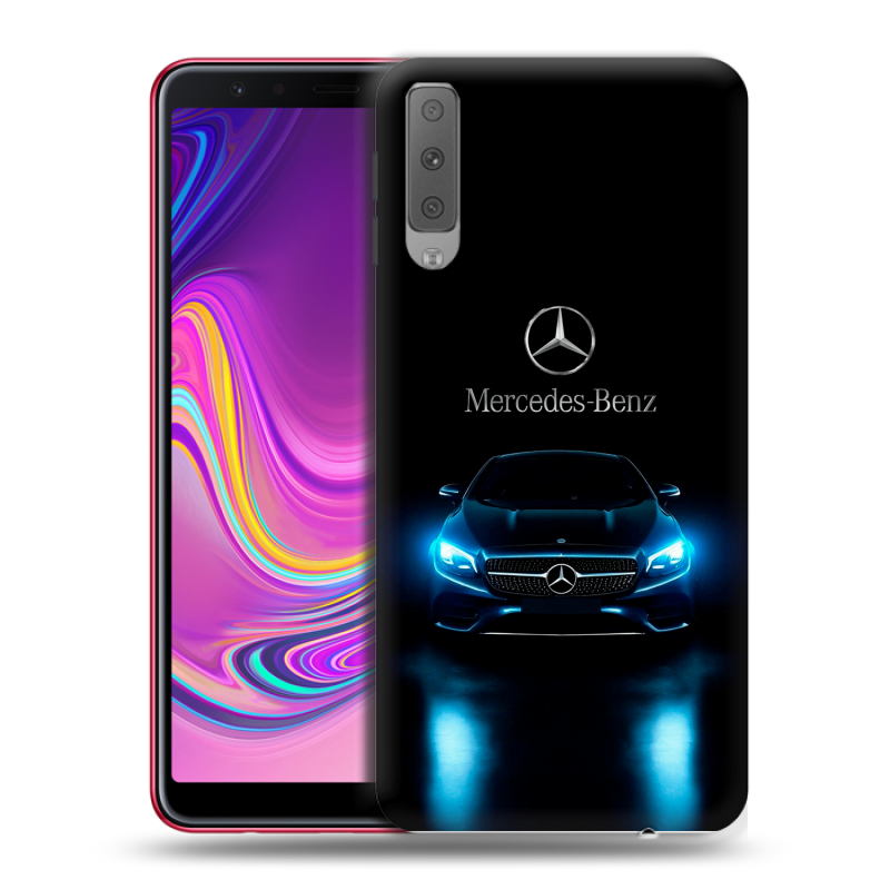 Силиконовый противоударный чехол на Samsung Galaxy A7 (2018) с принтом Mercedes Мерседес Силиконовый противоударный чехол на Samsung Galaxy A7 (2018) с принтом Mercedes Мерседес