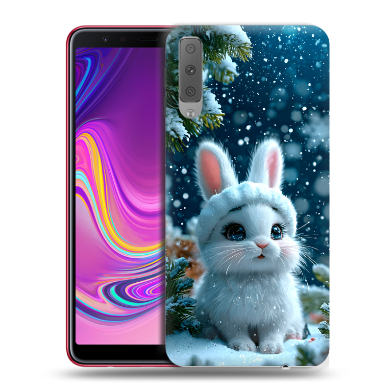 Силиконовый противоударный чехол на Samsung Galaxy A7 (2018) с принтом Новый год Силиконовый противоударный чехол на Samsung Galaxy A7 (2018) с принтом Новый год