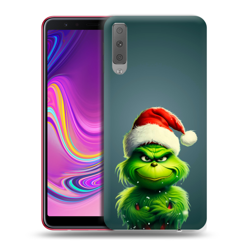 Силиконовый противоударный чехол на Samsung Galaxy A7 (2018) с принтом Новый год Силиконовый противоударный чехол на Samsung Galaxy A7 (2018) с принтом Новый год