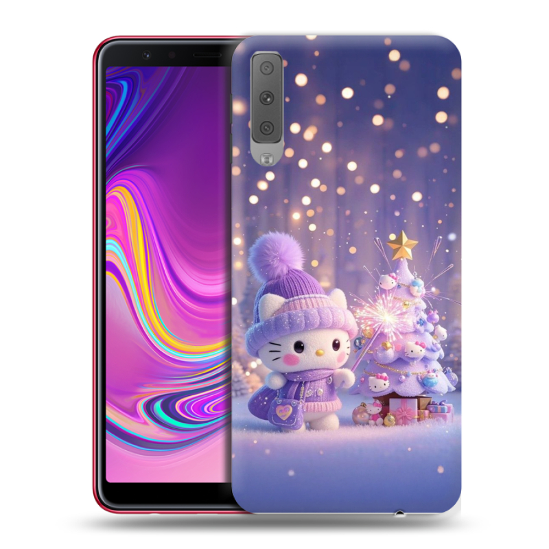 Силиконовый противоударный чехол на Samsung Galaxy A7 (2018) с принтом Новый год Силиконовый противоударный чехол на Samsung Galaxy A7 (2018) с принтом Новый год