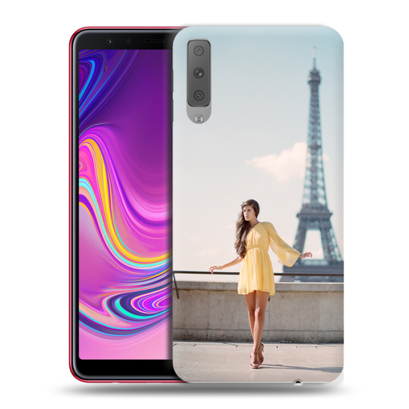 Силиконовый противоударный чехол на Samsung Galaxy A7 (2018) с принтом Париж Силиконовый противоударный чехол на Samsung Galaxy A7 (2018) с принтом Париж