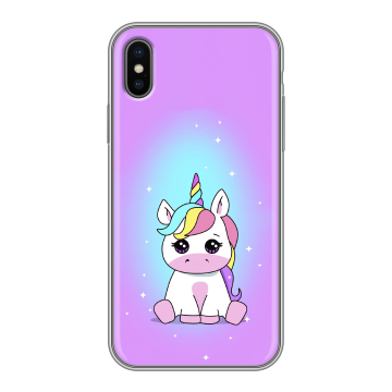 Силиконовый чехол на Iphone Xs с принтом Единорог Силиконовый чехол на Iphone Xs с принтом Единорог