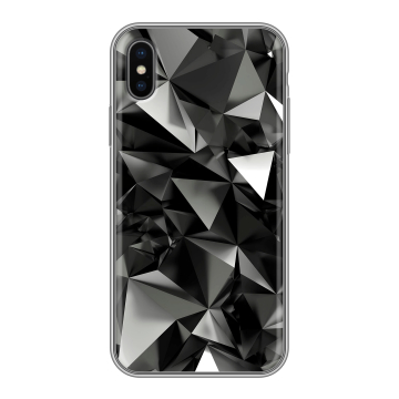 Силиконовый чехол на Iphone Xs с принтом Черные кристаллы Силиконовый чехол на Iphone Xs с принтом Черные кристаллы