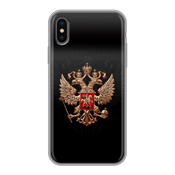 Силиконовый чехол на Iphone Xs с принтом Герб России Силиконовый чехол на Iphone Xs с принтом Герб России