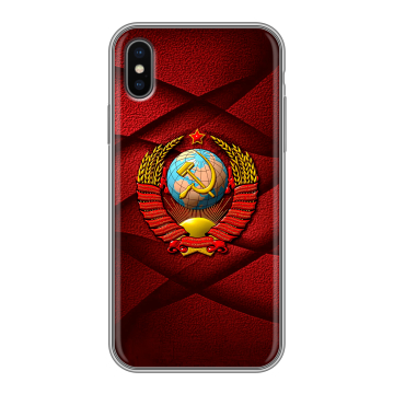 Силиконовый чехол на Iphone Xs с принтом Герб СССР Силиконовый чехол на Iphone Xs с принтом Герб СССР