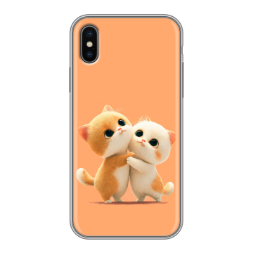 Силиконовый чехол на Iphone Xs с принтом Милые котики Силиконовый чехол на Iphone Xs с принтом Милые котики