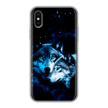 Силиконовый чехол на Iphone Xs с принтом Волки Силиконовый чехол на Iphone Xs с принтом Волки