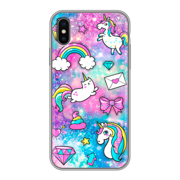 Силиконовый чехол на Iphone X/XS с принтом Единороги