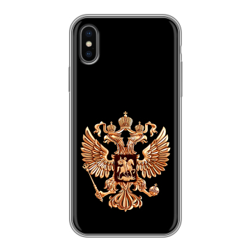Силиконовый чехол на Iphone X/XS с принтом Герб России золотой Силиконовый чехол на Iphone X/XS с принтом Герб России золотой