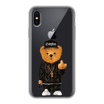 Силиконовый чехол на Iphone X/XS с принтом Плюшевый медведь