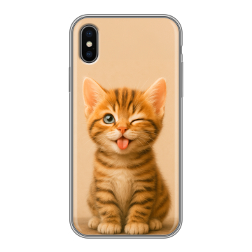 Силиконовый чехол на Iphone X/XS с принтом котенок