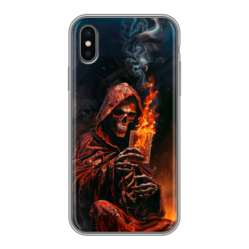 Силиконовый чехол на Iphone X/XS с принтом Скелет и карты