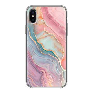 Силиконовый чехол на Iphone X/XS с принтом розовый мрамор