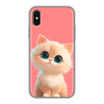 Силиконовый чехол на Iphone X/XS с принтом Розовый котенок Силиконовый чехол на Iphone X/XS с принтом Розовый котенок