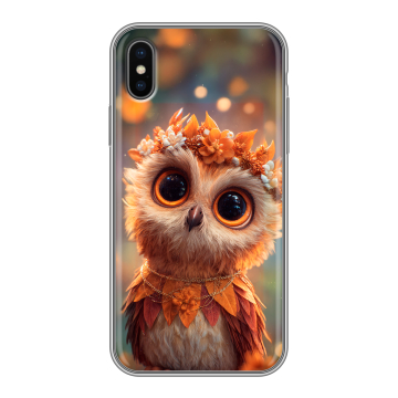Силиконовый чехол на Iphone X/XS с принтом Милая сова Силиконовый чехол на Iphone X/XS с принтом Милая сова