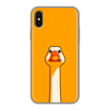 Силиконовый чехол на Iphone X/XS с принтом Смешная утка Силиконовый чехол на Iphone X/XS с принтом Смешная утка