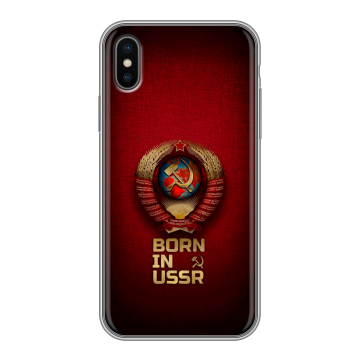 Силиконовый чехол на Iphone X/XS с принтом Флаг Герб СССР Силиконовый чехол на Iphone X/XS с принтом Флаг Герб СССР