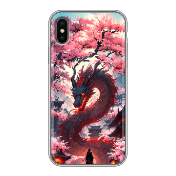 Силиконовый чехол на Iphone X/XS с принтом Дракон Японский
