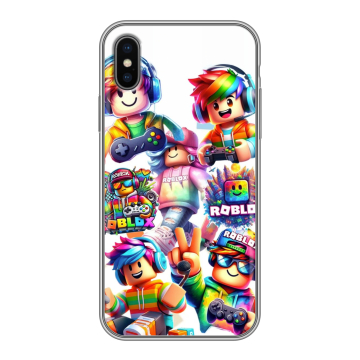 Силиконовый чехол на Iphone X/XS с принтом Roblox Роблокс