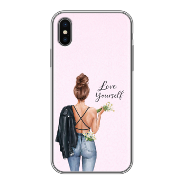 Силиконовый чехол на Iphone X/XS с принтом женский